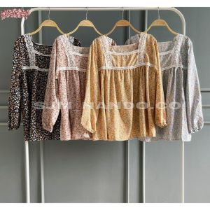 SJM BLOUSE FLOWER ATASAN BUNGA KOREA BROKAT BAHAN KATUN ZR PREMIUM KUALITAS IMPORT JILBABELS FASHION MUSLIM KEKINIAN 281