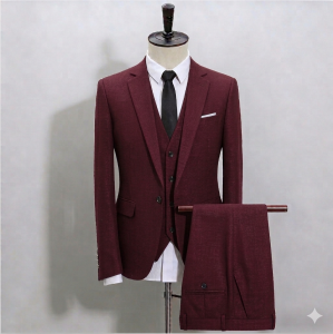 Burdy Men 3 Piece Suit Slim Fit Wedding Groom Terno Formal Blazer Vest Pants Prom Suit S-6XL
