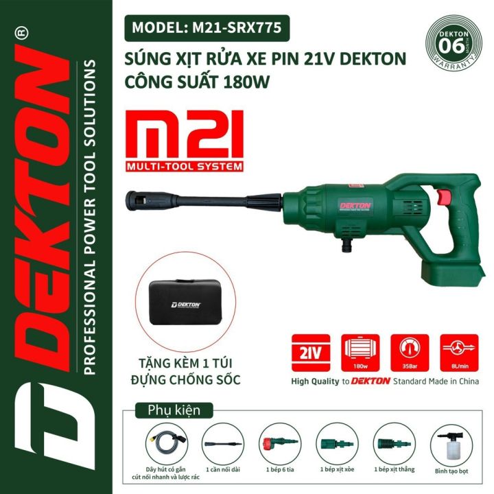 Máy Rửa Xe Dùng Pin 21V DEKTON M21-SRX775 - Chân Pin Phổ Thông cao cấp ...