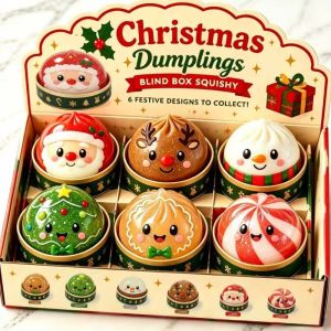WXUZGC168 Squeezable Christmas Squishy Toys TPR Santa Reindeer Snowman Stress Relief Fidget Toy Cute Decompression Slow Rising Squeeze Toy Christmas Holiday Party