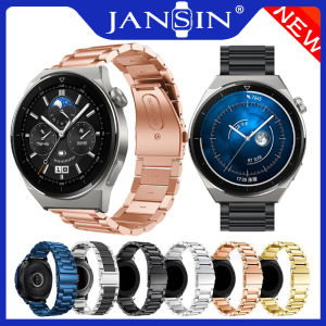 JANSIN Strap For Huawei Watch GT 3 Pro 46mm Band Stainless Steel Metal Band For Huawei Watch GT3 pro/GT 3/GT 2 Pro/GT 2e/GT 2 46mm smart watch strap acceccories