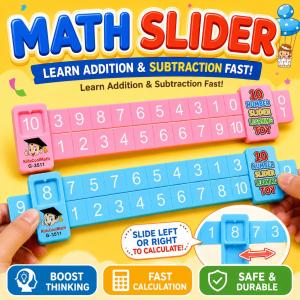 Pembaris Matematik Kids Math Ruler Educational Learning Tool Addition Subtraction Teaching Aid