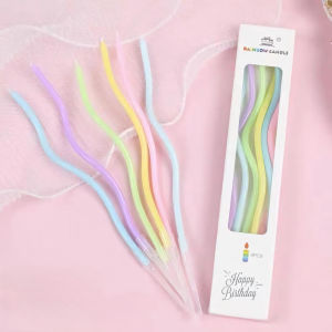 Lilin Ulang Tahun Isi 6 Lilin Ulir Metalik Lilin Spiral Premium Birthday Candle Aesthetic D5001