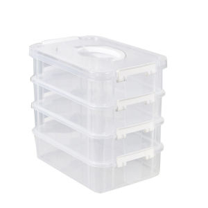 Transparent Assembly Storage Box Compartmentalized Medical Box Home Organizer Stackable Container Waterproof