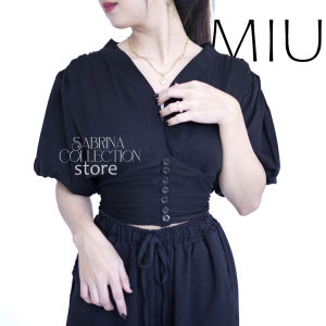 Crop Top Miu Atasan Wanita Mini Blouse Polos Rayon Premium Kasual Murah