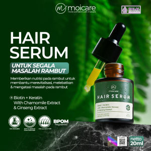 Moicare Hair Serum - Anti Hair Fall Treatment With Biotin Keratin Ginseng Chammomile Extract Mengatasi Rambut Kering & Rontok Mengkilaukan Menyuburkan Menghaluskan Rambut