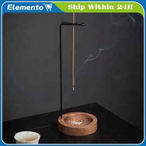 Hanging Incense Burner Incense Stick Holder Metal Stand Wooden Base Decoration Censer Insenso Stick