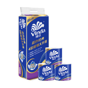 Vinda Tissue Toilet Paper Roll 4 Ply Ultra Soft Skin Care Tissue(10 rolls/pack)