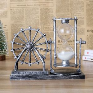 ESFDGL Sand Glass Ferris Wheel Hourglass Vintage Rotating Ferris Wheel Ornament Clock Art Plastic Sand Clock Timer Home