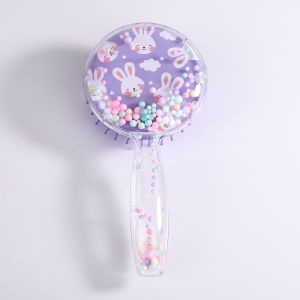 Sisir Bantalan Udara Busa Kartun Rambut Halus Bentuk Bulat Gliter