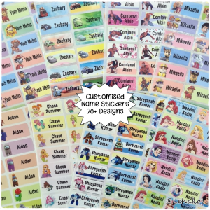 🇸🇬 Fast Shipping ★ Customised Name Sticker Children Stickers Kids Personalised Name Label Waterproof
