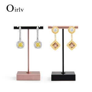 Oirlv Kim loại hợp thời trang Người giữ bông tai T Hình dạng Dangle Bông tai Hiển thị Giá đỡ Trang sức Hiển thị Hoa tai Người tổ chức Giá trưng bày JS012