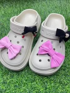 Phụ kiện giày khóa kim loại hình trái tim burger trái đất DIY để trang trí giày thời trang