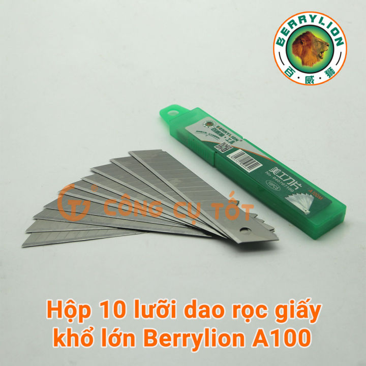 Hộp 10 lưỡi dao rọc giấy khổ lớn LS A100 và Berrylion A100 | Lazada.vn