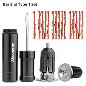 DEEMOUNT Bicycle Tubeless Tyre Repair Tool Set Bar End Hidden Glue Free Bike Tyre Drill Puncture Repair Tool