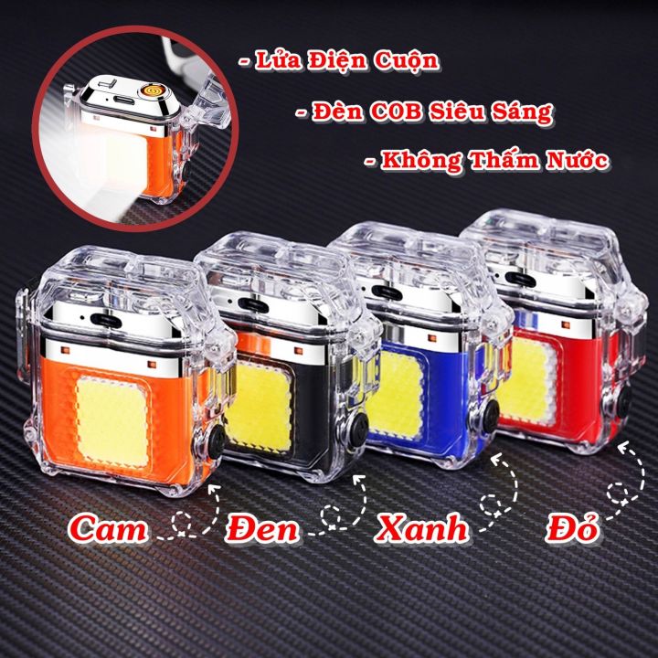 HỘP QUẸT - BẬT LỬA ĐIỆN CUỘN CÓ ĐÈN LED SIÊU SÁNG (FULLBOX) - (SẠC ĐIỆN ...