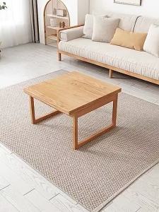 LZ-Simple living room wooden lifting coffee table dining table integrated small unit solid wood tea table set