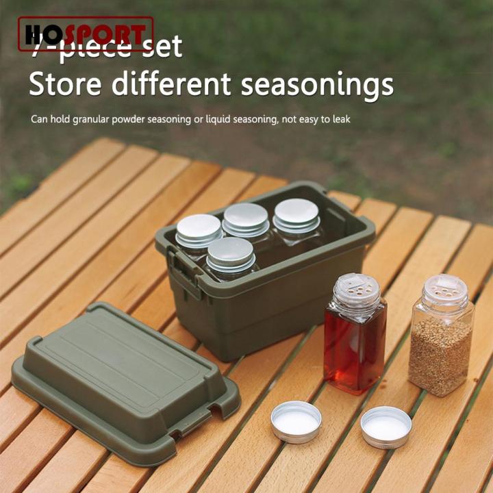 HOSPORT Outdoor BBQ Jar Spice Storage Bag Portable Camping Seasoning