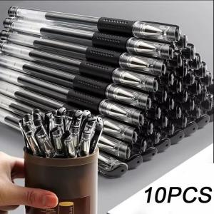 【10PCS】 Ballpen set Gel Pen School Supplies Black Ink Color 0.5mm Ballpoint Pen Writing Tool School Office Stationery