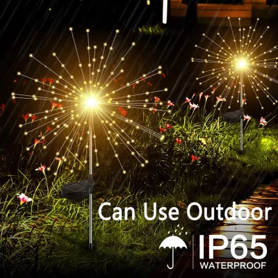 Solar Garden Lights Firework Light String Hari Raya Decoration Fairy Light Landscape Path Lawn Lamp Outdoor Waterproof Garden Decoration Christmas Decoration