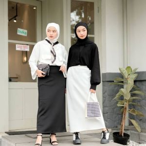 ROK WANITA SEPAN PANJANG - ROK SPAN POLOS SCUBA PREMIUM