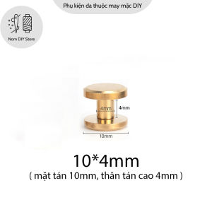 Đinh Tán Vít Chicago Ren Vặn Đầu Phẳng Chữ I Đồng Thau Đúc Phụ Kiện Làm Đồ Da Thủ Công Handmade DIY