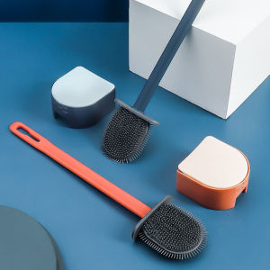 Houseeker Silicone Toilet Brush Wc Flexible Soft Bristles Brush With Automatic Drying Holder Set Bathroom Gap Cleaning Tools