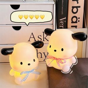 Sanrio Night Light Kawaii Pochacco Anime Figures Glowing Lamp Bedroom Light Room Decoration Children Toys