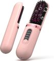 Cordless Hair Straightener Brush for Women, Go Brush Pro Rechargeable Electric Hot Hair Straightener Comb, PortableHeated Hair Straightening for Travel (Black). 