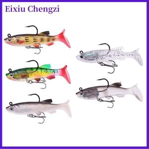 Eixiu T-Đuôi Mồi Mềm Gói Chì Mồi Giả Mồi Đặt 7.5Cm 12G Câu Cá Cocked Miệng Bass Bionic Đôi Móc Đường Sub-Mồi