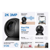 TP-LINK Tapo C211 CCTV 360 Degree 3MP 2K Home Security IP Camera |  2-Way Audio | Night View | Motion Detection | 3 Years Warranty