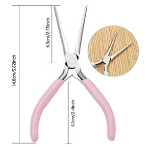 FFBH Electrician wire stripping pliers 8PCSjewelry pliers carbon steel ball treasure pliers set flat nose/sharp nose 5 inches 3T7R1