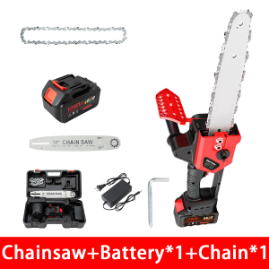 12 Inches Electric Chainsaw Cordless Chainsaw Lithium Electric Saw Long-Lasting Lithium Battery Saw Wood Saw Portable plastic box Garden Portable Cutting Tool for Makita Battery