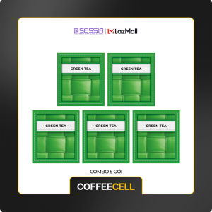COFFEECELL Combo 5 gói Trà xanh với Nhân sâm trắng thượng hạng (5 gói x 3g) - Hàng Chính Hãng