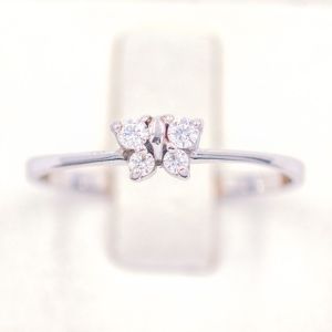 Lucky Gems แหวนเงินแท้ 925 เพชร CZ ชุบโรเดียม แหวนผีเสื้อบาง  LKM642