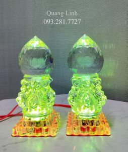 ĐÈN THỜ PHA LÊ NGUYÊN KHỐI QUẢ ĐÀO - CHÂN CON CÔNG -175CM