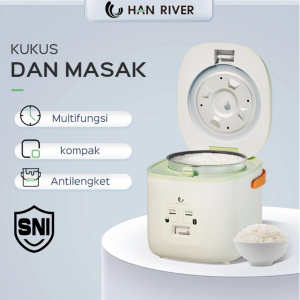 Han River Magic Com Mini Rice Cooker Mini 0.8L Multifungsi (HRRC04WT)