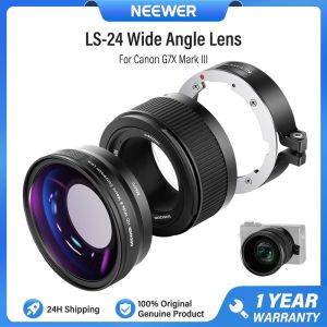 NEEWER Lens Kit for Canon G7X Mark III 2 in 1 18mm HD Wide Angle & 10x Macro Additional Lens Adapter LS-24