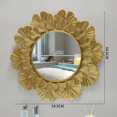 4 Styles European Modern Style Gold Decoration Mirror Wall Hanging Background Wall Mirror