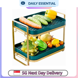 【DAILY ESSENTIAL】 Two-Tier Dish Draining Rack 36 x 25 x 30cm