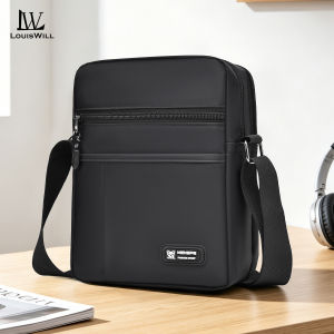 LouisWill Mens Shoulder Bag Waterproof Oxford Cloth Bag Messenger Bag Phone Bag Travel Bag Business Bag Large Capacity Cross Body Bag Lightweight Casual Bag Leisure Sport Street Bag