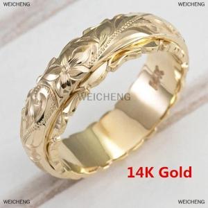 [COD] WEICHENG Exquisite Womens 14k Ring Hang Engraved Flower Ring Anniversary Gifts