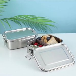 1/2/3 Grids 304 Stainless Steel Lunch Food Container Bento Top Grade Snack Storage Compartment Lunch Kitchenware for Home