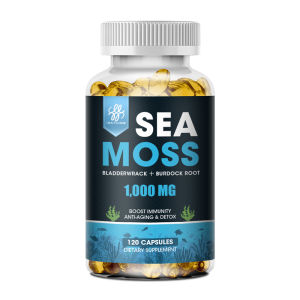 iMATCHME Sea Moss Capsules Aids Digestion Multinutrient Immune & Thyroid Support 3 in 1 Made with Sea Moss Powder  & Burdock RootBladderwrack Powder 100% Pure Organic Natural