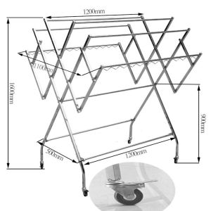 Foldable/ stainless steel clothes drying rack/ outdoor clothes drying rack with wheels/ easy to install/ large load bearing capacity