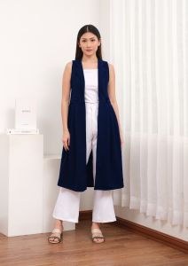 Vest Blazer Tunik Tanpa Lengan Outer Wanita Polos 720 Premium Adem Tebal
