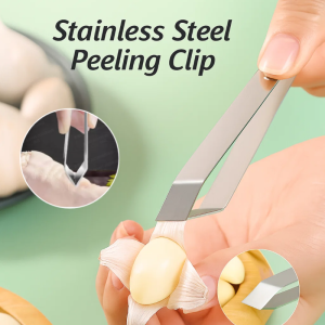 Stainless Steel Garlic Peeler for Peeling Plucking Garlic Skin Remover Clip Tweezers Multi-Purpose Peeling Tool for Garlic/Pig Hair