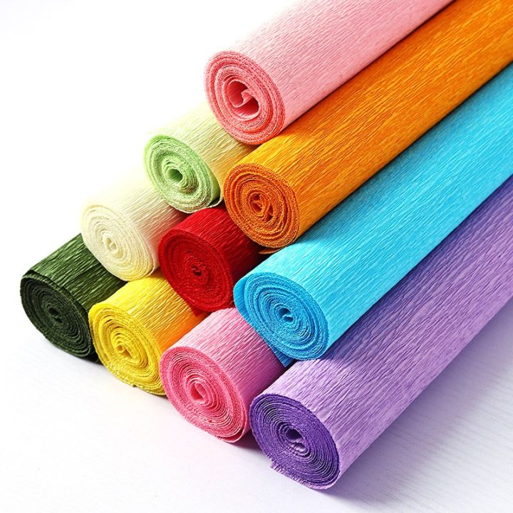 Combo 10 cuộn giấy nhún, giấy làm hoa, giấy nhăn làm hoa giấy đủ màu sắc cuộn 50x250cm | Lazada Việt Nam