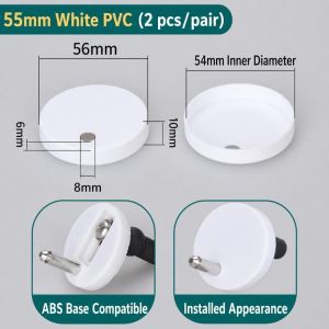 NOWNICE 55/60/65mm Nắp đậy ốc vít bồn cầu Thay thế Khả năng chống ẩm Nắp vít trang trí Bền bỉ PVC Nắp che bản lề bồn cầu Sửa chữa nhà vệ sinh