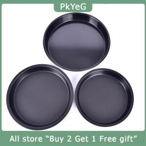 [COD] PkYeG KITCHEN Round Pizza Plate Pan Deep Dish Tray Carbon Steel Non-stick Mold Baking Mold